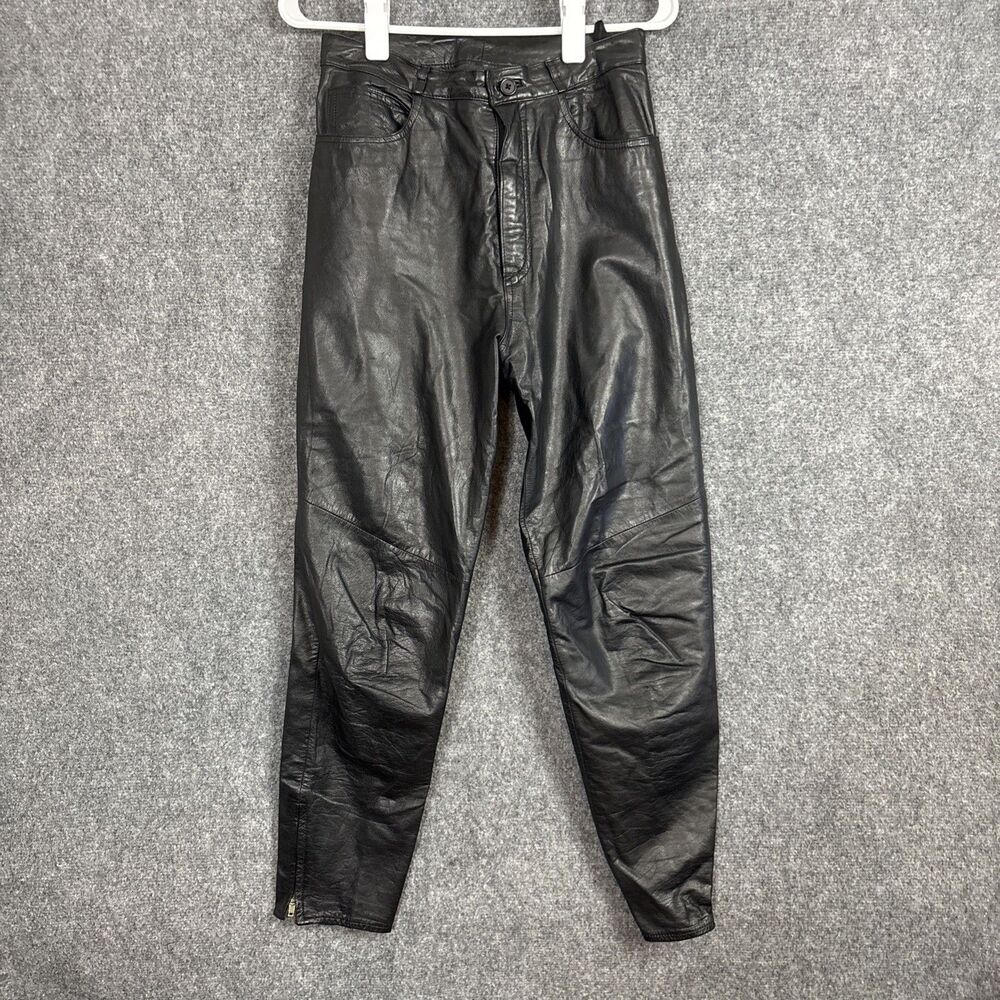Wilson suede & Leather  Pants Womens Size 28 x 26 Black Leather Zipper ankle